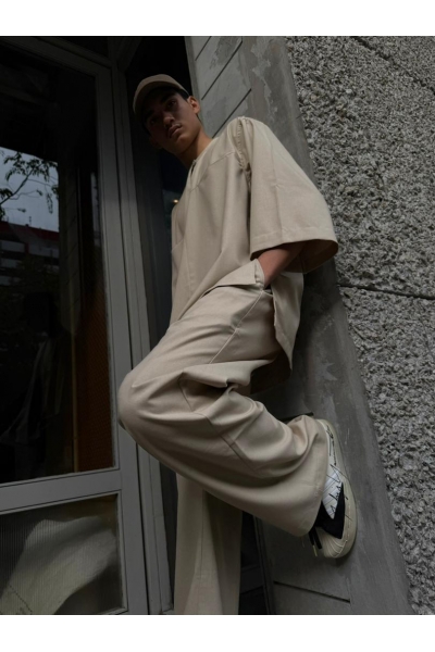 Hernang Kurta Set Loose, Nude