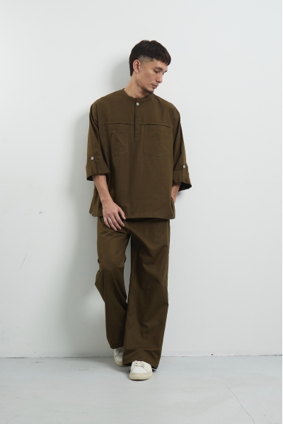 Kamura Kurta Set, Coffee Brown