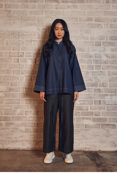 Blouse Numai, Imported Blue Denim