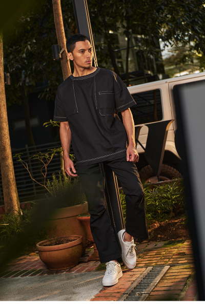 Kurta Short Sleeve Zoho, Black