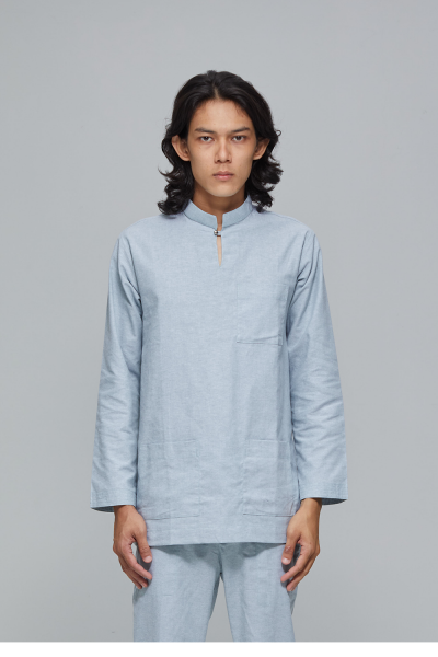 Baju Melayu Cekak Musang Hirami, Pastel Russian Green