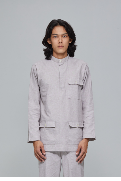 Baju Melayu Cekak Musang Kauru, Pastel Brown