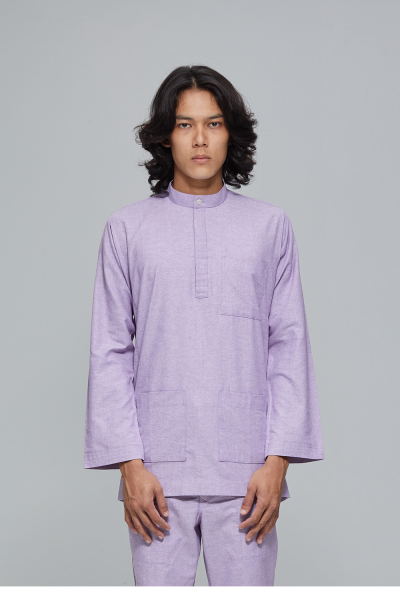 Baju Melayu Cekak Musang Ruma, Pastel Purple