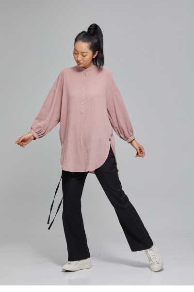 Blouse Organic Cotton Zenda, Salmon Pink