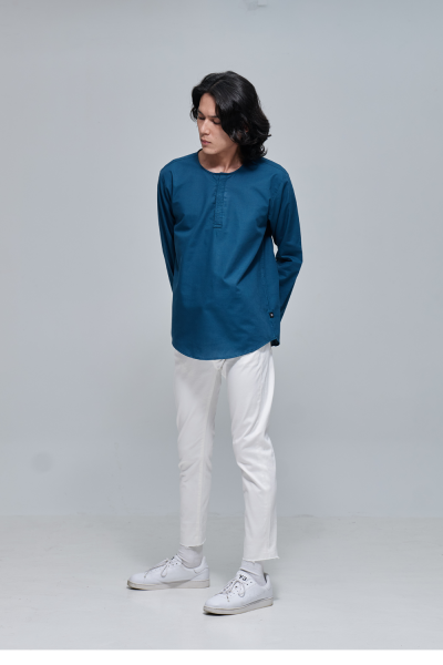 Kurta Long Sleeves Siqa, Midnight Green
