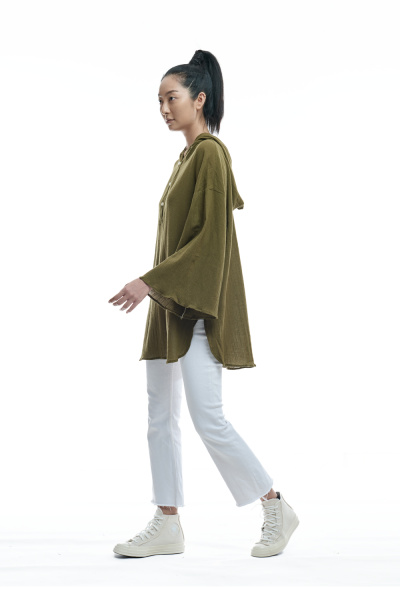 Blouse Organic Cotton Hood Kurana - Hookers Green