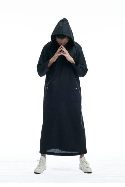 Oversized Jubah Hood Mook - Black