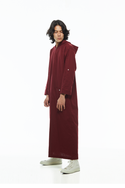 Oversized Jubah Hood Mook - Maroon